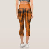Leggings Capri automne Orange noir Buffalo Plaid INITIALES Capri (Verso)