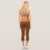 Leggings Capri automne Orange noir Buffalo Plaid INITIALES Capri (Verso)