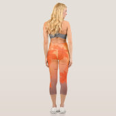 Leggings Capri Autumn design with maple leaves and bokeh effect (Verso)