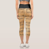 Leggings Capri avec notes musicales Vintages (Verso)