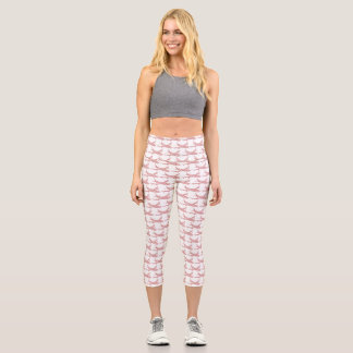 Leggings Capri Avion Red Snowflake - 