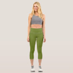 Leggings Capri Avocado couleur uni uni<br><div class="desc">#6A7E22 Avocado couleur uni</div>