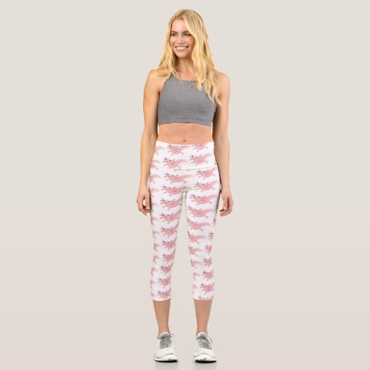 Leggings Capri axolotl rose pâle (Recto)