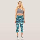 Leggings Capri Aztec ethnique Moasic (Recto)