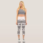 Leggings Capri Aztèque noir blanc (Recto)