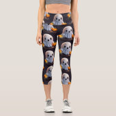 Leggings Capri Baby Ghost Déplaisant mignon caractère Halloween (Recto)