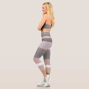 Leggings Capri Baies Abstraites roses et beiges