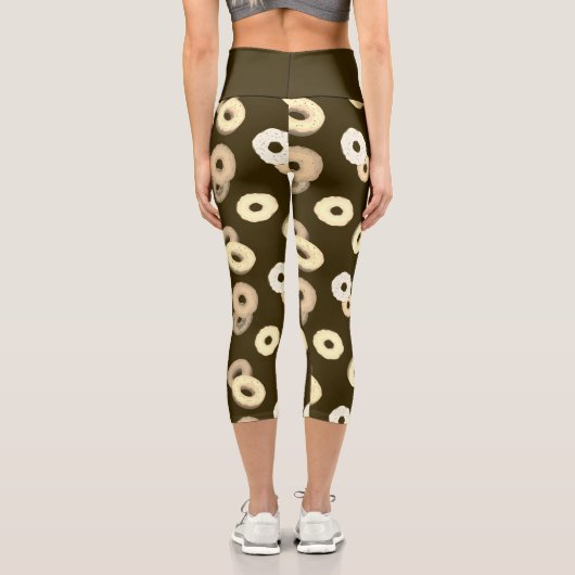 Leggings Capri Bains de vanille au chocolat brun motif élégant (Verso)