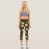 Leggings Capri Bains de vanille au chocolat brun motif élégant (Recto)