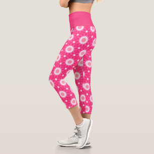 Leggings Capri Baisson blanc et étoiles sur motif arrière - plan