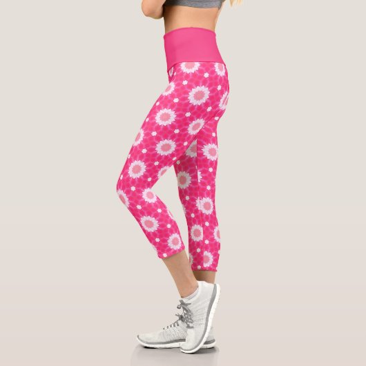 Leggings Capri Baisson blanc et étoiles sur motif arrière - plan (Gauche)
