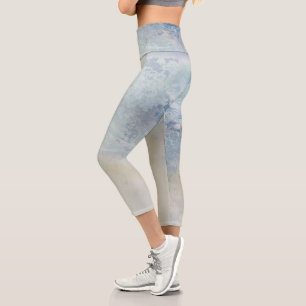 Leggings Capri Balade Océanique Dans Un Coucher De Soleil Doré