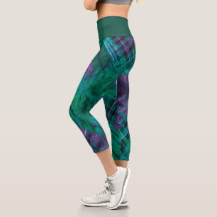 Leggings Capri Balai vert Tartan vert Plaid Check