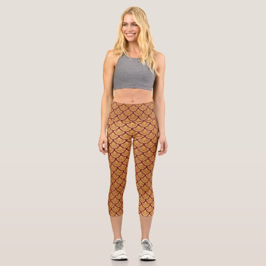 Leggings Capri Balances de sirène Art déco - Magenta (Recto)