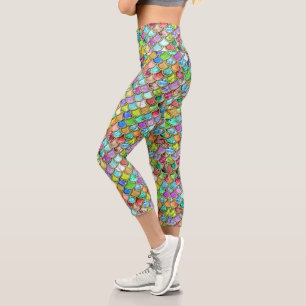 Leggings Capri Balances de sirènes avec pierres et Parties scint