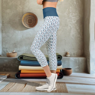 Leggings Capri Baleine Béluga Bleue