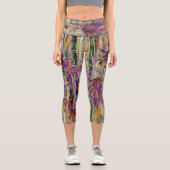 Leggings Capri Bambou Tree peinture numérique Art original Yoga M (Recto)