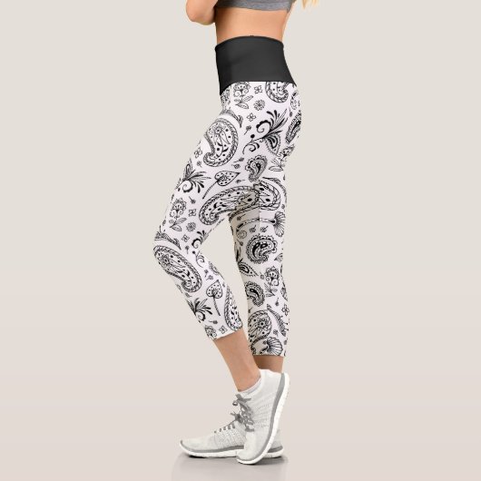 Leggings Capri Bandana Noir Et Blanc cool Paisley (Gauche)