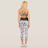 Leggings Capri Bandana Noir Et Blanc cool Paisley (Verso)