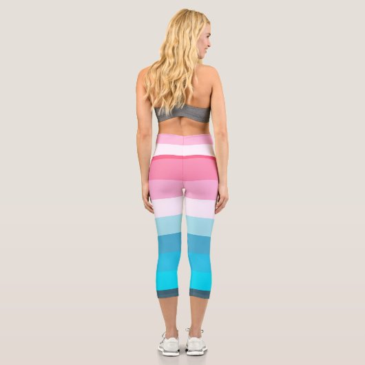 Leggings Capri Bande de coucher de soleil (Verso)