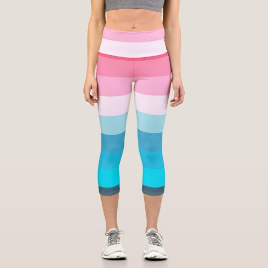 Leggings Capri Bande de coucher de soleil (Recto)