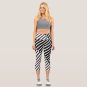 Leggings Capri Bande de croisement noire (Recto)