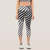 Leggings Capri Bande de croisement noire (Recto)