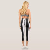 Leggings Capri Bande large noire + blanche (Verso)