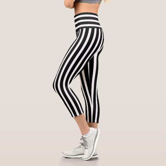 Leggings Capri Bande noire et blanche (Gauche)