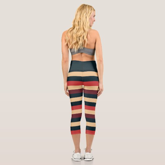 Leggings Capri Bande rouge rétro (Verso)