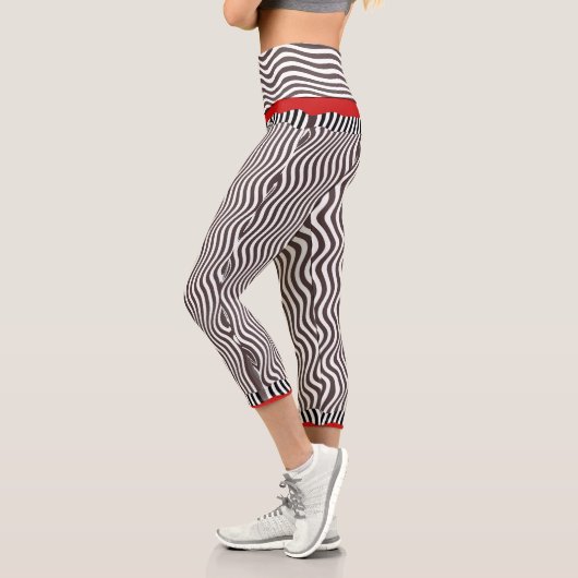 Leggings Capri Bande rouge Zebra Print (Gauche)