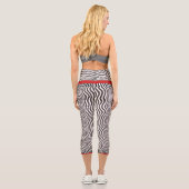 Leggings Capri Bande rouge Zebra Print (Verso)