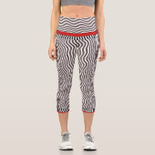 Leggings Capri Bande rouge Zebra Print (Recto)