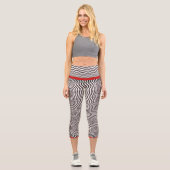 Leggings Capri Bande rouge Zebra Print (Recto)