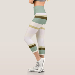 Leggings Capri bandes Abstraites vertes