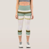 Leggings Capri bandes Abstraites vertes (Recto)