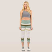 Leggings Capri bandes Abstraites vertes (Recto)