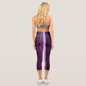 Leggings Capri Bandes Abstraites violettes et roses (Verso)