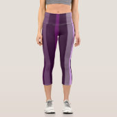 Leggings Capri Bandes Abstraites violettes et roses (Recto)