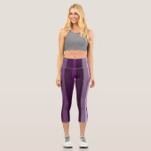 Leggings Capri Bandes Abstraites violettes et roses (Recto)