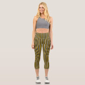 Leggings Capri Bandes arc-en-ciel blanc jaune (Recto)