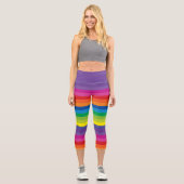 Leggings Capri Bandes arc-en-ciel brillantes (Recto)