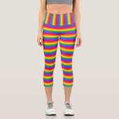 Leggings Capri Bandes arc-en-ciel colorées (Recto)