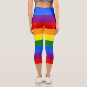 Leggings Capri Bandes arc-en-ciel simples (Verso)