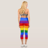 Leggings Capri Bandes arc-en-ciel simples (Verso)