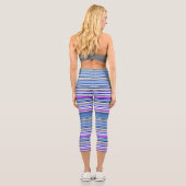 Leggings Capri Bandes bleu violet mignonnes (Verso)