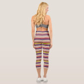 Leggings Capri Bandes chaudes et colorées (Verso)