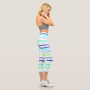 Leggings Capri Bandes colorées abstraites