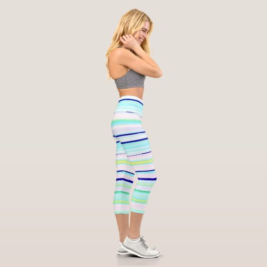 Leggings Capri Bandes colorées abstraites (Droite)