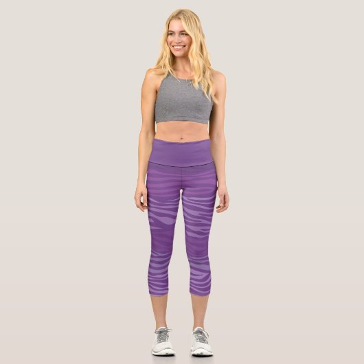 Leggings Capri Bandes de zèbre pourpre (Recto)